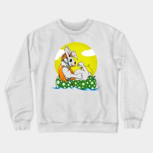 Rabbit on a river Crewneck Sweatshirt